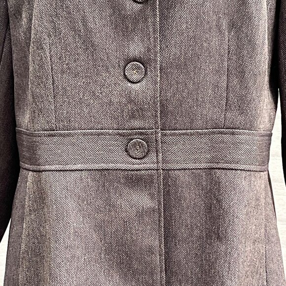 Larry Levine‎ Classics Womens Brown Herringbone Pantsuit 2 Pc Easy Care Size 18 - Picture 9 of 13